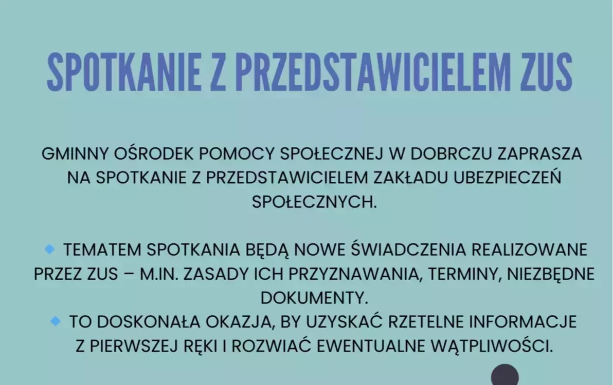 Zdjęcie do Spotkanie z przedstawicielem ZUS